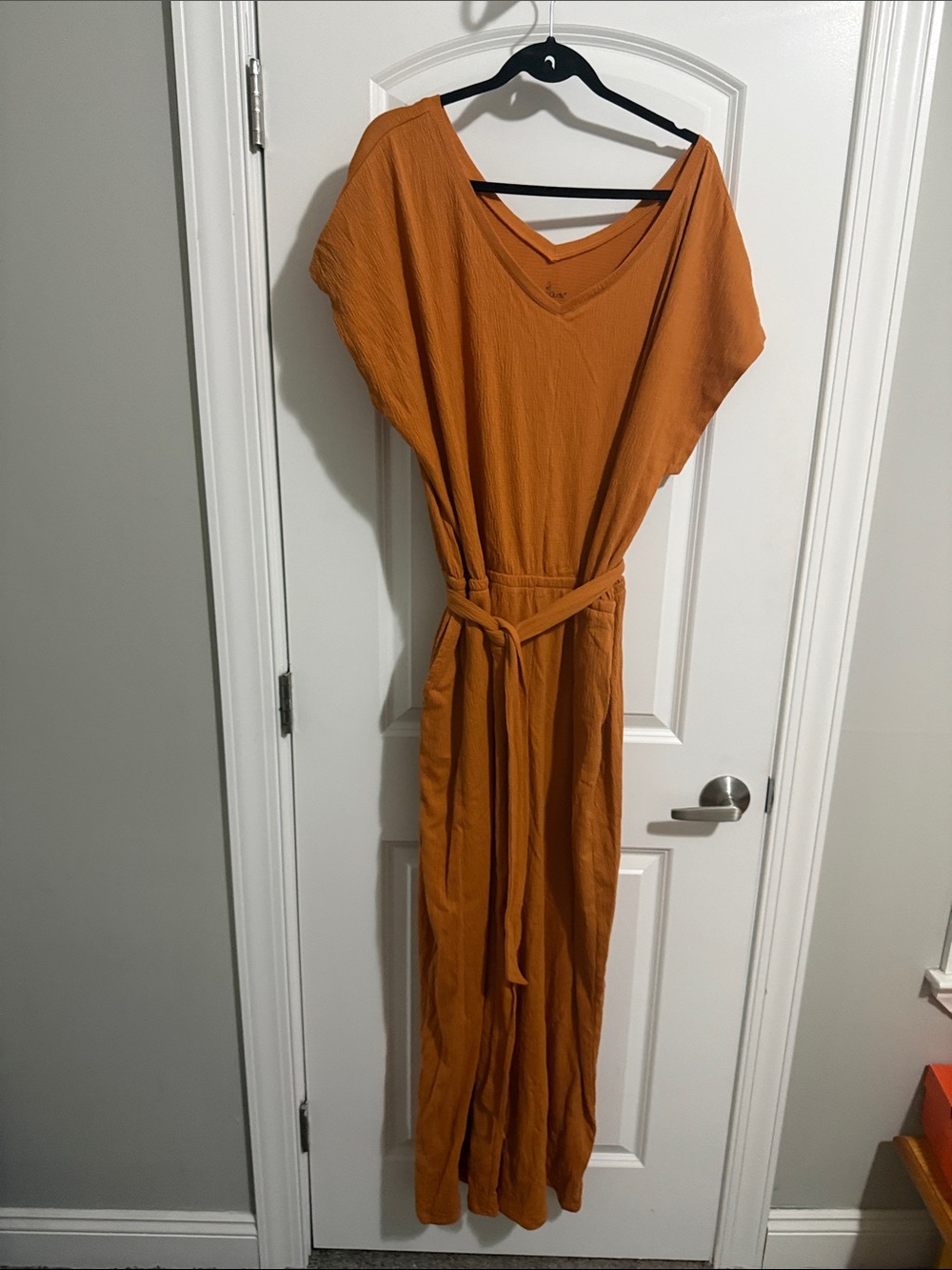Cuddl Duds Wide-Leg Jumpsuit in Burnt Orange